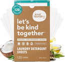 Kind Laundry Detergent Sheets with Stain-Fighting Enzymes - Plant Powered Eco-Friendly Laundry Soap Sheets - Home or Travel Laundry Detergent Fragrance Free, 120 Loads (Mom's Choice Award Winner) by TinyTreasures Baby Boutique