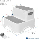 Toddler Step Stool for Bathroom Sink, 2-Pack Kids Toilet Potty Step Stools, Heavy Duty Baby Child Stepping Stool with Handle for Toddlers Kitchen Counter Bedroom Nursery Room (White) by TinyTreasures Baby Boutique