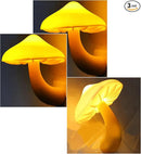 AUSAYE 3 Pack Sensor LED Mushroom Night Light Plug in Lamp Cute Night Lights for Adults Kids NightLight Bedroom,Bathroom,Toilet,Hallway,Stairs,Kitchen,Basement Warm Yellow by TinyTreasures Baby Boutique