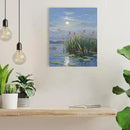 Landscape poster artwork art poster natural landscape painting reed marsh under the moonlight suitable for living room bedroom home wall by CozyNest Decor