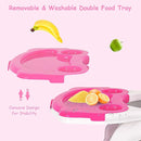 Costzon Baby High Chair, 3 in 1 Infant Table and Chair Set, Convertible Booster Seat with 3-Position Adjustable Feeding Tray, Adjustable Seat Back, 5-Point Harness (Pink) by TinyTreasures Baby Boutique