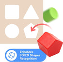 Bimi Boo Wooden Shape Sorter Toy for Babies - Premium Simple Sorting Box with Noise-Reducing Silicone Pad - Classic Montessori Toy for Toddlers (8 Various Blocks, 1 Box, 1 Silicone Pad) by TinyTreasures Baby Boutique