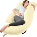 Sasttie Pregnancy Pillows for Sleeping, U Shaped Cooling Full Body Pregnancy Must Haves, 57 Inch Maternity Pillow for Pregnant Women, Pillow with Removable Cover for Side Sleeper, Light Yellow by TinyTreasures Baby Boutique