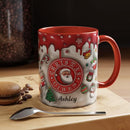 Personalized 3D Effect Christmas Accent Mugs with Names, Santa Claus Coffee Mug, Custom Reindeer Mug Christmas Gifts For Women Men Friends Sister Mom Family Xmas Mug 11 or 15 Oz by TinyTreasures Baby Boutique
