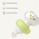 YOHKOH Newborn Glass Baby Bottles with Slow Flow Nipple for 0+ Months, Wide Neck Feeding Bottle, 2.7oz/80ml (Green, 2.7oz (Pack of 4)) by TinyTreasures Baby Boutique