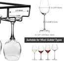 Xverycan Wine Glass Rack Under Cabinet, 8 Row Extreme Large Stemware Hanger, Metal Wine Goblet Holder, DIY Bar Glass Storage Rack for Bar Counter, Kitchen, Screws Included (Black) by CozyNest Decor