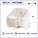 MAXYOYO Bean Bag Chair, Comfy Bean Bag Sofa with Back Support, Faux Fur Bean Bag Chair for Adults and Kids, Stuffed Floor Sofa for Living Room, Bedroom, Apartment, Beige by CozyNest Decor