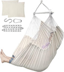 ADVOKAIR Hammock Chair Hanging Chair Rope Swing XXL - Max 500lbs, 70in Large Hammock Swing Chair -Portable Steel Spreader Bar with Anti-Slip Rings-Roomy & Strong by GreenHaven Gardens
