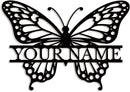 Custom Butterfly Metal Sign,Personalized Butterfly House Number Signs,Personalized Gardener Name Sign,Garden Patio Wall Decor (Style-1) by GreenHaven Gardens