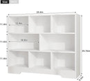 Book Shelf Set of 2, 8 Cubes Storage Organizer, 3-Tier Open Shelf Wooden Bookcase, Freestanding White Bookshelf Cube Shelf for Bedroom, Living Room, Home Office by CozyNest Decor