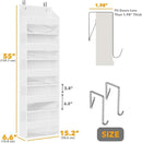 SpaceAid 2 Pack Over The Door Organizer with 5 Large Pockets and 10 Mesh Side Pockets, 5 Layers Door Organizer Hanging with Clear Window for Bedroom, Bathroom, Pantry and Nursery, White by CozyNest Decor