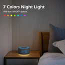 Buffbee Sound Machine & Alarm Clock 2-in-1, 0-100% Clock Face Brightness, Bottom Colored Light, Sleep Timer, Precise 30-Level Volume Control White Noise Machines by TinyTreasures Baby Boutique