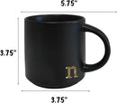 COLLECTIVE HOME - Black Monogram Ceramic Mugs, 15 oz Golden Initial Coffee Cups, Elegant Alphabet Tea Mugs, Personalized Halloween Mug with Gift Box, Perfect for Office and Home Décor (n) by CozyNest Decor