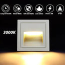 1pcs/3W Wall Recessed Stair Lights LED,Warm White,Indoor Step Light,Square Recessed Wall Light,White Cover Staircase Light IP20 for Indoor Stairs, Home, Kitchen, Attic, Aisle by GreenHaven Gardens