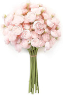 Floroom Ranunculus Artificial Flowers 18 Pcs Blush Faux Silk Mini Ranunculus Bulk Fake Wedding Filler Flowers for DIY Pink Bouquets, Centerpieces, Bridal Shower Decorations & Arrangements by CozyNest Decor