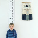 Kids Growth Chart, Wood Frame Fabric Canvas Height Measurement Ruler from Baby to Adult for Child's Room Decoration 7.9 x 79in (7.9 x 79in, Triange) by TinyTreasures Baby Boutique