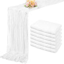 10FT 6 Pack White Cheesecloth Table Runner 20 x 120 Inch Long Rustic Gauze Cheese Cloth Table Runner for Wedding Bridal Baby Shower Table Decorations Boho Fabric Sheer Birthday Party Table Decor by CozyNest Decor