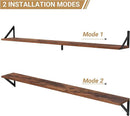 Heimlove 48 Inch Large Wall Bookshelves Set of 3, Wall Mounted Bookshelves,Heavy Duty Wooden Shelves for Living Room,Bedroom,Kitchen,Laundry Room Storage & Decor by CozyNest Decor