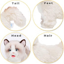 CU-MATE Interactive Pet Ragdoll Cat,Electric Plush Toy Cat,Robot Stuffed Cat with Walking/Nodding/Tail Wagging/Barking/Drinking Milk, Gift for Girls Boys by TinyTreasures Baby Boutique