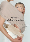 Konny Baby Carrier Flex SoftBreeze with Head Support - Adjustable, Easy to Wear Baby Wrap Sling, Perfect for Newborn Babies Essentials up to 44 lbs (XS-XL) - Melange Grey by TinyTreasures Baby Boutique