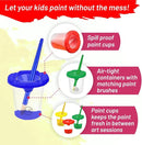 Kids Painting Set, Washable Paint for Kids with Paint Cups, Toddler Paintbrushes, Non Toxic Washable Finger Paints 2 Ounce Each, Toddler Painting Supplies by TinyTreasures Baby Boutique