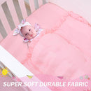 Cloele 3 Pieces Crib Bedding Set for Girls- Solid Ruffle Quilted Includes Comforter Fitted Sheet Crib Skirt,Cute Ruffled Nursery Baby Crib Standard Size Baby Bedding Set Pink by TinyTreasures Baby Boutique