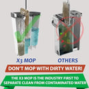 X3 Mop, Separates Dirty and Clean Water, 3-Chamber Design, Flat Mop and Bucket Set, Hands Free Home Floor Cleaning, 3 Reusable Microfiber Mop Pads Included by CozyNest Decor