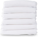Foundations Full Size Travel Sleeper Folding Hotel Crib and Sheet Bundle - Includes Wooden Portable Crib with 3" Foam Mattress (Natural) and 6-Pack White Fitted Full Size Sheets by TinyTreasures Baby Boutique