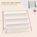 High-Transparent 4 Tier Kids Bookshelf, Sturdy Metal Large Size Book Rack Storage for Kids - Toddler Book Shelf Display for Nurasery, Playroom or Kids Room, Bookshelf Hold More Books - Pink by TinyTreasures Baby Boutique