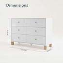 Storkcraft California 6-Drawer Double Dresser (White with Driftwood) - GREENGUARD Gold Certified, Interlocking Drawer System, Dresser Drawer Organizer for Kids Bedroom by TinyTreasures Baby Boutique
