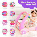 Move2Play, 4-in-1 Baby Play Mat & Activity Center Gym | Walker | Infant Toy for Tummy Time | Birthday Gift for 3, 4, 5, 6, 7, 8, 9, 10, 12 + Month Old Boys & Girls (Pink) by TinyTreasures Baby Boutique