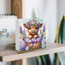 Highland Cow Hyacinth Flowers Decor, Highland Cow Bathroom Decor, Highland Cow Baby Decor, Highland Cow Nursery Decor, Wooden Box Decor Sign for Home Farmhouse Office Living Room Table Shelf Tiered by CozyNest Decor