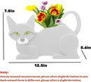 White Cat Planter Plant Pots,Cute Garden Cat Flower Planter,Cat Planters Birthday Gifts for Women,Office,Indoor/Outdoor Decor（12.5 * 5.6 * 7.8in） by GreenHaven Gardens