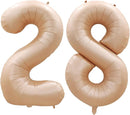 GOER Number 28 Balloons for 28th Birthday Party Decorations,42 Inch Jumbo Foil Helium 82 Balloons for 82nd Birthday Party Decoration (Caramel) by TinyTreasures Baby Boutique
