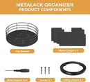 Snack Organizer - Versatile Snack Storage, Lazy Susan with Convenient Grab-and-Go Design, Metal Snack Holder for Home, Office, Breakroom, 10.85" L x 10.85" W x 5" H (Matte Black) by CozyNest Decor