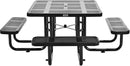Global Industrial 46" Square Perforated Metal Outdoor Picnic Table, 81" W x 81" D Overall, Black by GreenHaven Gardens