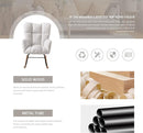 Nursery Rocking Chair, Teddy Upholstered Glider Rocker with High Backrest Armchair, Modern Rocking Accent Chairs for Nursery, Living Room, Bedroom, Offices (Ivory) by TinyTreasures Baby Boutique