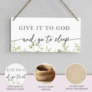 Christian Decor Give It to God And Go To Sleep Sign Rustic Bible Verse Sign Scripture Printed Wood Sign Wall Art Religious Gifts Faith Based Gifts by CozyNest Decor