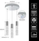 OKELI Dimmable LED 3-Light Pendant Light for Kitchen Island, 18W 1350LM Modern Bubble Crystal Island Light Fixture,6000K, Electro-Chrome, Easy Installation, Round by CozyNest Decor