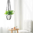 Mkono 43 Inch Macrame Plant Hanger Large for up to 12 Inch Pot Extra Long Hanging Plant Holder No Tassels Hanging Planter Basket with Wood Beads for Indoor Outdoor Boho Home Decor, Black by GreenHaven Gardens