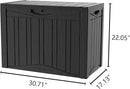 50 Gallon Plus Outdoor Storage Box, Waterproof Resin Deck Box for Patio, Pool, and Garden, Lockable Bin for Cushions, Tools, and Accessories, UV-Resistant, Black by GreenHaven Gardens