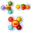 ALASOU 3PCS Pop Suction Cup Spinner Toys for 1 Year Old Boy Girl|Novelty Spinning Tops Toddler Toys Age 1-2|Sensory Baby Bath Toy for Toddlers 1-3|12 18 Months Boy Birthday Gift for Infant by TinyTreasures Baby Boutique