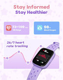 Kids Watch for Girls 5-12, Kids Smart Watch Fitness Tracker Pedometer, No Phone Needed, Puzzle Games with Parental Control, IP68 Waterproof, Heart Rate, Sleep Monitor, Step Counter, 80 Sports by TinyTreasures Baby Boutique
