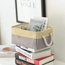 TheWarmHome Storage Baskets for Organizing - 11.8x7.8x5.2 inch Small 6 Pack Storage Bins for Shelve, Farbic Storage cubes Organizer for Baby Toys Nursery (Gold & Grey) by TinyTreasures Baby Boutique