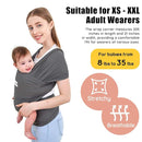 Acrabros Baby Wrap Carrier,Hands Free Baby Carrier Sling,Lightweight,Breathable,Softness,Perfect for Newborn Infants and Babies Shower Gift,Heather Grey by TinyTreasures Baby Boutique