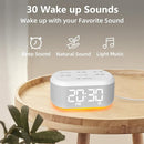 Small Digital Alarm Clock Sound Machine for Bedrooms Brown Noise White Noise Machine Night Light Plug in Desk Clock with 30 Wake up Sounds Alarm Clock for Kids Heavy Sleepers Snooze 32 Levels Volume by TinyTreasures Baby Boutique