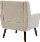 UIXE Faux Leather Accent Chair, Modern Arm Club Chair Upholstered Armchair for Living Room, Comfy Single Sofa Seats Button Tufted Reading Seating, Cream by CozyNest Decor
