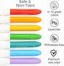 Lebze Washable Jumbo Crayons for Toddlers, 24 Colors Non Toxic Crayons Set, Large Baby Crayons Kids, Gift for Boys and Girls Flower Monaco by TinyTreasures Baby Boutique