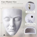 Head Planter Wall Mounted, 6.6 Inch Resin Face Wall Planter Wall Vase for Flower Plant Pot with Drainage Suitable for Home Decor Planter Gifts by GreenHaven Gardens