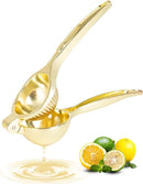 Lemon Squeezer, Heavy Duty Zinc Alloy Manual Lemon Juicer, High Yield Threaded Groove Small Oranges Limes Citrus Juicer Hand Press, Juice Maker for Cocktails Home Restaurant Kitchen Utensils(Gold) by CozyNest Decor